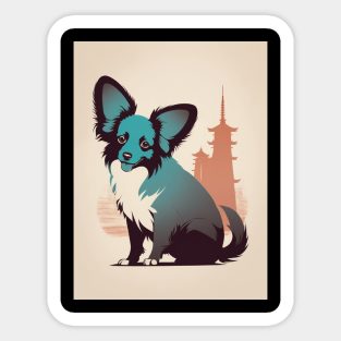 Papillon Dog 4 - Japanese Old Vintage Sticker